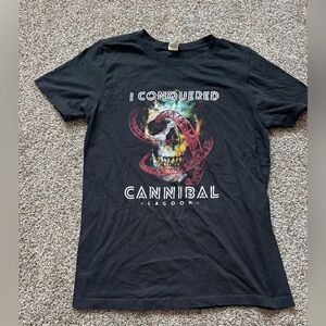 Black Graphic T-Shirt I conquered cannibal lagoon size small
